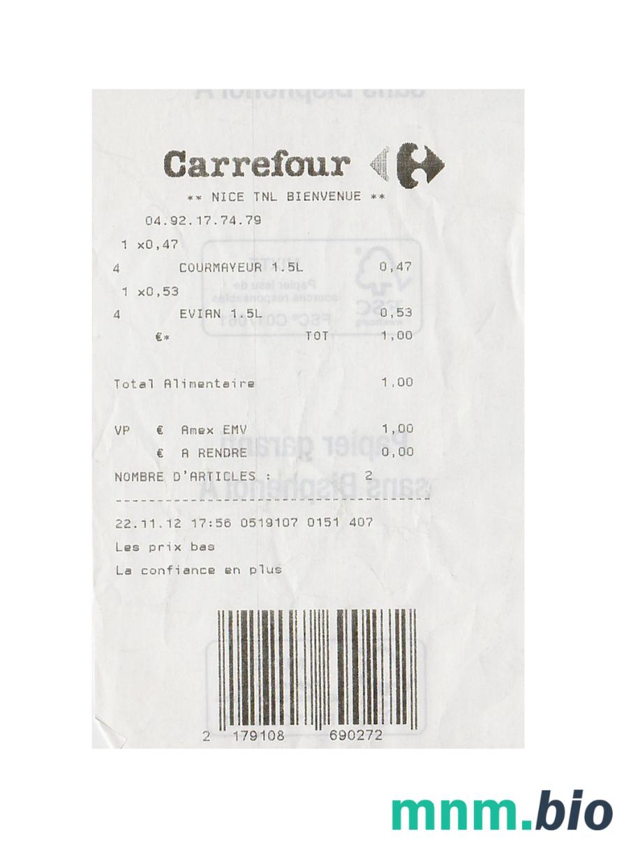 Carrefour Supermarket szablon pokwitowania płatności PSD